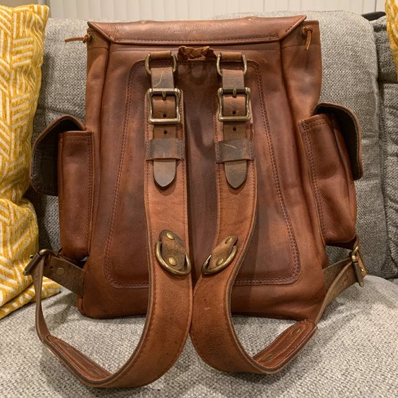 LM Leather Goods Bridges Backpack in Whiskey - Picture 4 of 16